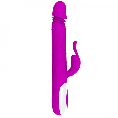 Foto 4 do produto Vibrador Rabbit Recarregável com 12 Modos de Vibração, Função Vai Vem e Esferas Estimuladoras  - Pretty Love Adrian | 16,5 x 3,3 cm