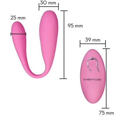 Foto 2 do produto Vibrador para Casais em Silicone com 12 Modos de Vibração, Recarregável e Controle Remoto sem Fio - Pretty Love Aldrich | Disponível em 2 Cores