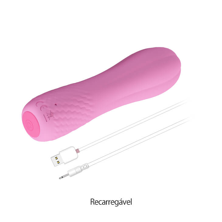 Pretty Love Alice - Vibrador Recarregável com Extremidade Arredondada e 12 Modos de Vibração - 11,7 x 3 cm - 5