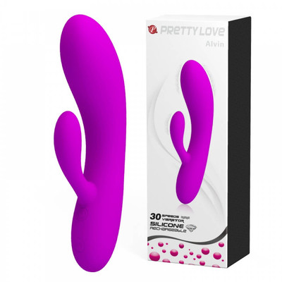 Vibrador Flexível Estimulador de Ponto G e Clitóris Recarregável com 30 Modos de Vibração e Função Memória - Pretty Love Alvin - 11,5 x 3,6 cm