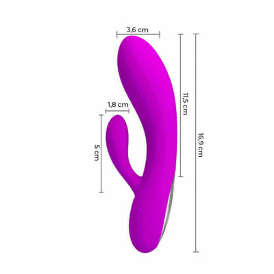 Foto 6 do produto Vibrador Flexível Estimulador de Ponto G e Clitóris Recarregável com 30 Modos de Vibração e Função Memória - Pretty Love Alvin - 11,5 x 3,6 cm