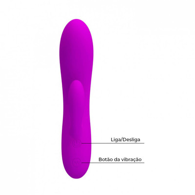Foto 7 do produto Vibrador Flexível Estimulador de Ponto G e Clitóris Recarregável com 30 Modos de Vibração e Função Memória - Pretty Love Alvin - 11,5 x 3,6 cm