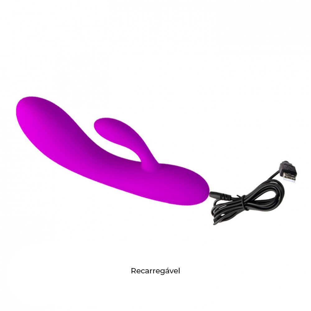 Vibrador Flexível Estimulador de Ponto G e Clitóris Recarregável com 30 Modos de Vibração e Função Memória - Pretty Love Alvin - 11,5 x 3,6 cm - 8
