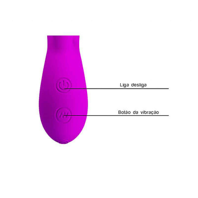 Foto 5 do produto Vibrador Recarregável Estimulador de Clítoris e Ponto G em Silicone com 30 modos de Vibrações - Pretty Love Angela - 21 x 3,5 cm