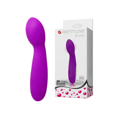 Vibrador Estimulador de Ponto G e Clitóris em Silicone com 30 Modos de Vibração e Carregamento via USB - Pretty Love Arvin | 9 x 3,1 cm