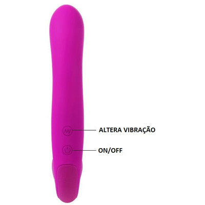Vibrador Strapless Recarregável com  30 Variações de Vibração - Pretty Love Augus  | 21,5 x 3,5 cm