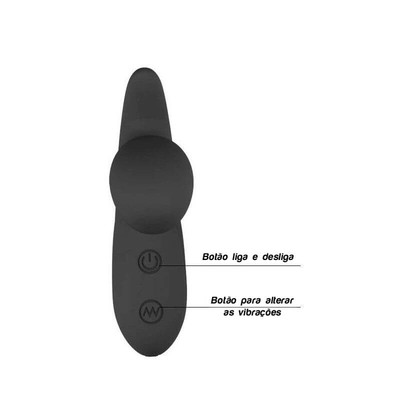 Foto 5 do produto Estimulador de Próstata e Períneo em Silicone Soft Touch com 30 Modos de Vibração - Pretty Love Backie - 10 x 3 cm | Cor: Preto