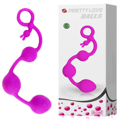 Foto 1 do produto Pretty Love Balls - Plug Anal em Soft Touch com 3 Esferas em Tamanhos Gradativos e Resistência à Água - 25,5 cm