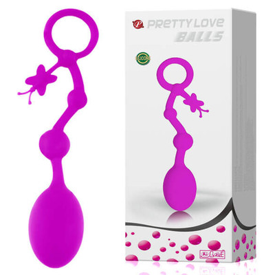 Foto 1 do produto Plug Anal em Soft Touch com 3 Esferas em Tamanhos Gradativos e Resistente à Água - Pretty Love Balls | 15 cm