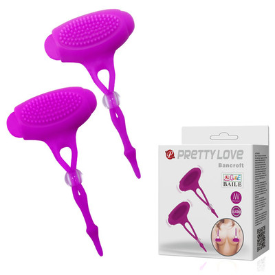 Pretty Love Bancroft - Grampos para Seios em Soft Touch com Vibração Única - 9 x 5 cm