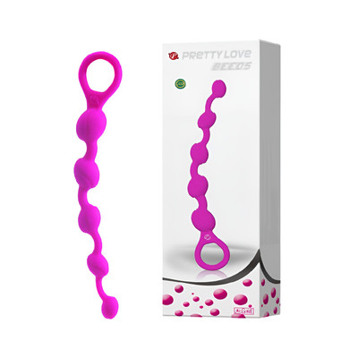 Plug Anal com 5 Bolinhas Graduais em Silicone - Pretty Love Beeds II