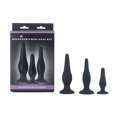 Kit com 3 Plugs Anais em Silicone Soft Touch - Pretty Love Beginner's Mini Anal Kit