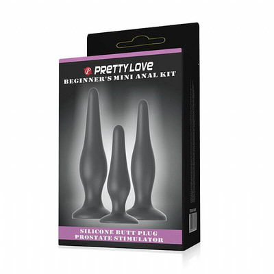 Foto 2 do produto Pretty Love Beginner's Mini Anal Kit - Kit com 3 Plugs Anais em Silicone Soft Touch