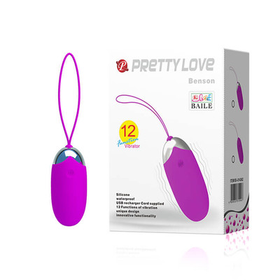 Cápsula Vibratória Recarregável em Silicone com 12 Modos de Vibração - Pretty Love Benson | 7,2 x 3,3 cm