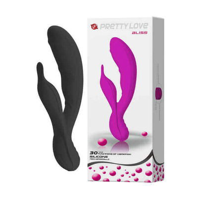 Foto 1 do produto Vibrador Estimulador de Ponto G e Clítoris Recarregável em Silicone com 30 Modos de Vibração - Pretty Love Bliss | 12,4 x 3,6 cm | Disponível em 2 Cores