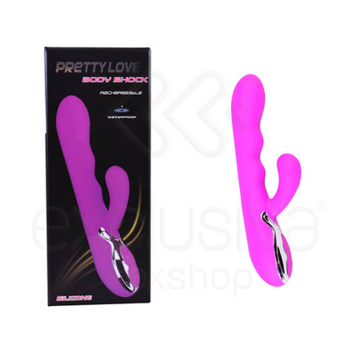Pretty Love Body Shock - Vibrador Estimulador de Ponto G e Clítoris Recarregável com 10 Modos de Vibração - 22 x 3,5 cm