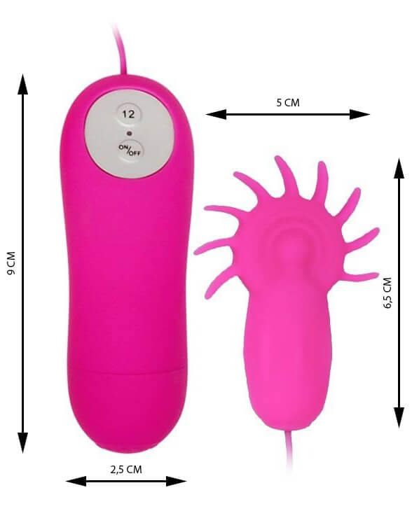 Pretty Love Boris - Estimulador de Clítoris com 12 Modos de Vibração e Controle com Fio - 6,5 x 5 cm - 2