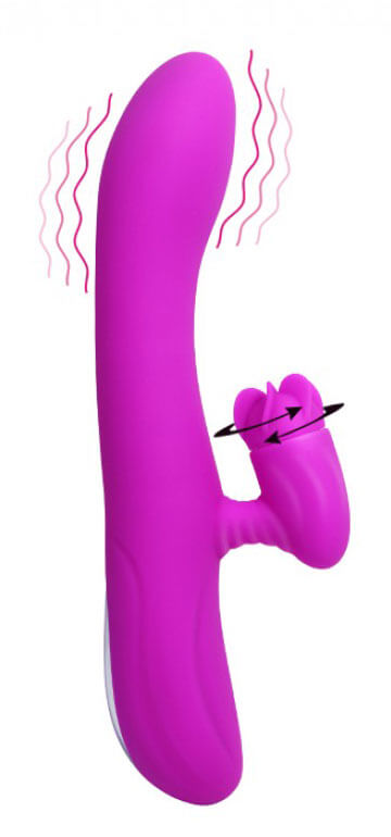 Pretty Love Buck - Vibrador de Ponto G Recarregável com Estimulador Clitoriano Rotativo, 4 Funções de Rotação e 7 Funções de Vibração, a Prova D'Água - 20,5 x 3,5 cm - 3