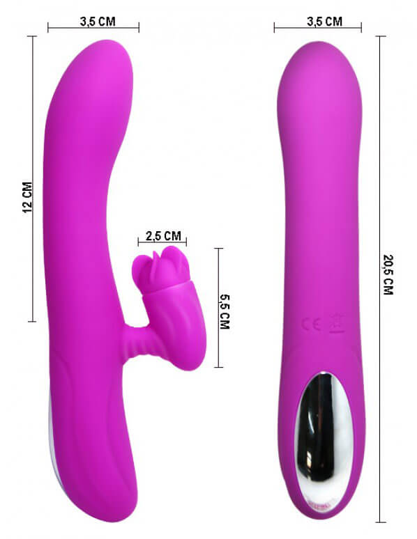 Pretty Love Buck - Vibrador de Ponto G Recarregável com Estimulador Clitoriano Rotativo, 4 Funções de Rotação e 7 Funções de Vibração, a Prova D'Água - 20,5 x 3,5 cm - 4