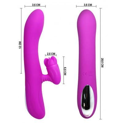 Foto 4 do produto Pretty Love Buck - Vibrador de Ponto G Recarregável com Estimulador Clitoriano Rotativo, 4 Funções de Rotação e 7 Funções de Vibração, a Prova D'Água - 20,5 x 3,5 cm