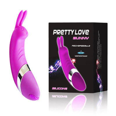 Foto 2 do produto Estimulador Clitoriano Recarregável em Silicone e Forma de Coelho com 12 Modos de Vibração e 5 Intensidades - Pretty Love Bunny | 12 x 3 cm
