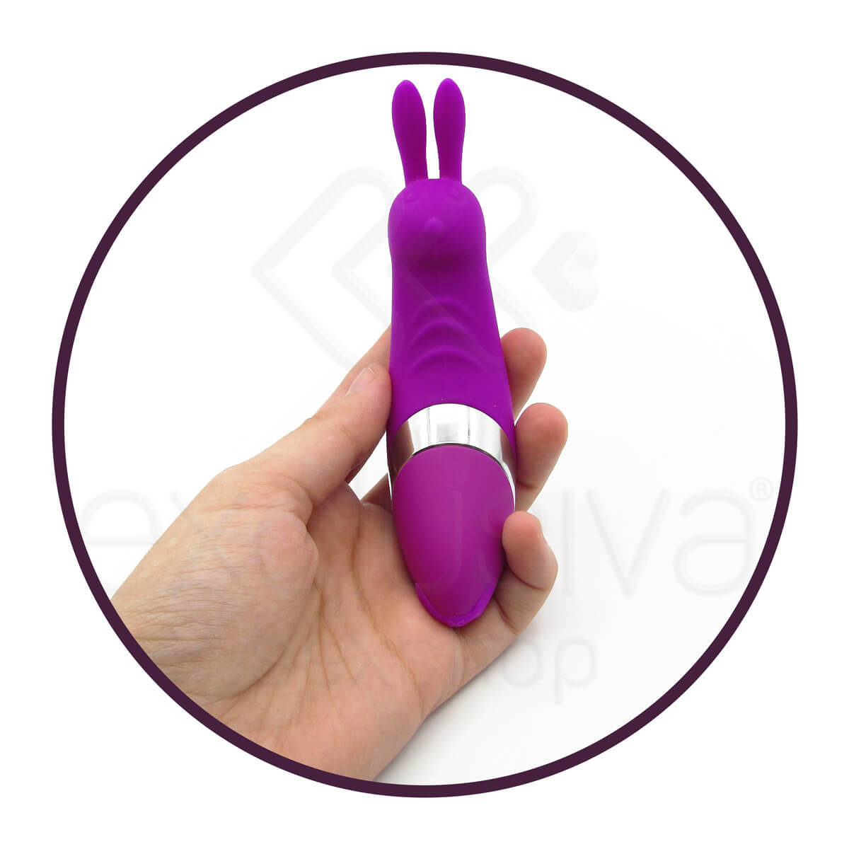 Estimulador Clitoriano Recarregável em Silicone e Forma de Coelho com 12 Modos de Vibração e 5 Intensidades - Pretty Love Bunny | 12 x 3 cm - 5