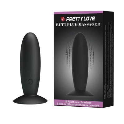 Foto 2 do produto Pretty Love Butt Plug Massager - Plug Anal em Soft Touch com Ventosa e 12 Modos de Vibração - 10 x 3 cm