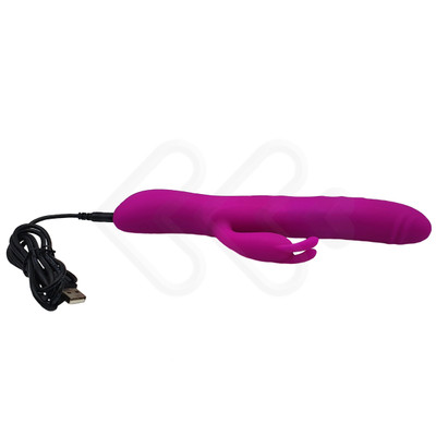 Foto 8 do produto Vibrador Recarregável com Estimulador Clitoriano em Forma de Coelho, 4 Funções de Rotação que Simulam Movimentos de Vai e Vem e 7 Vibrações - Pretty Love Byron | Disponível em 2 Cores