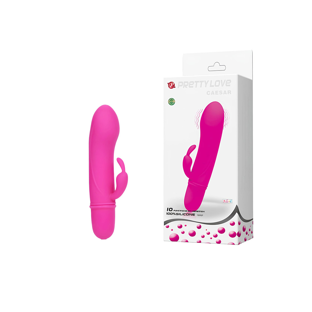 Vibrador de Ponto G com Estimulador Clitoriano em Silicone, 10 Modos de Vibração e Resistência a Água - Pretty Love Caesar | 11,7 x 2,5 cm | Disponível em 2 Cores - 6