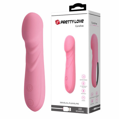 Vibrador de Ponto G com Glande, Feito em Silicone com 30 Modos de Vibrações e Recarregável - Pretty Love Candice | 10,2 x 3 cm