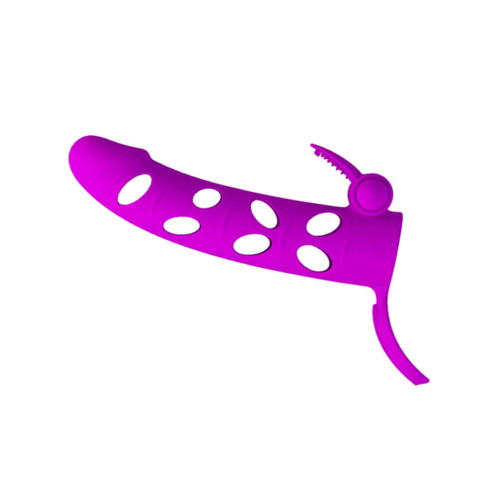 Pretty Love - Capa Peniana Vazada com Anel para Escroto e Estimulador de Clítoris | Cor: Roxo - 7