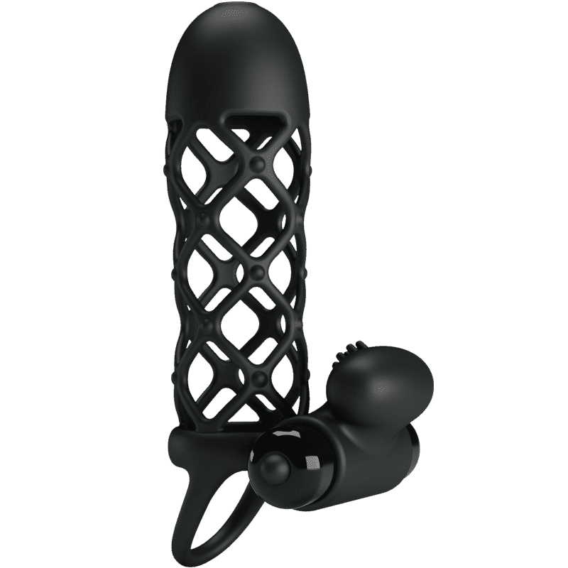 Pretty Love - Capa Peniana Vazada com Estimulador de Clítoris em Silicone e Anel para Escroto - 5