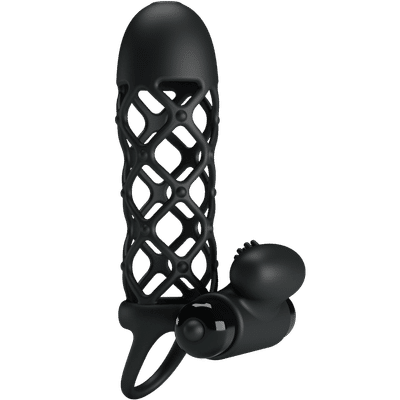Foto 5 do produto Pretty Love - Capa Peniana Vazada com Estimulador de Clítoris em Silicone e Anel para Escroto