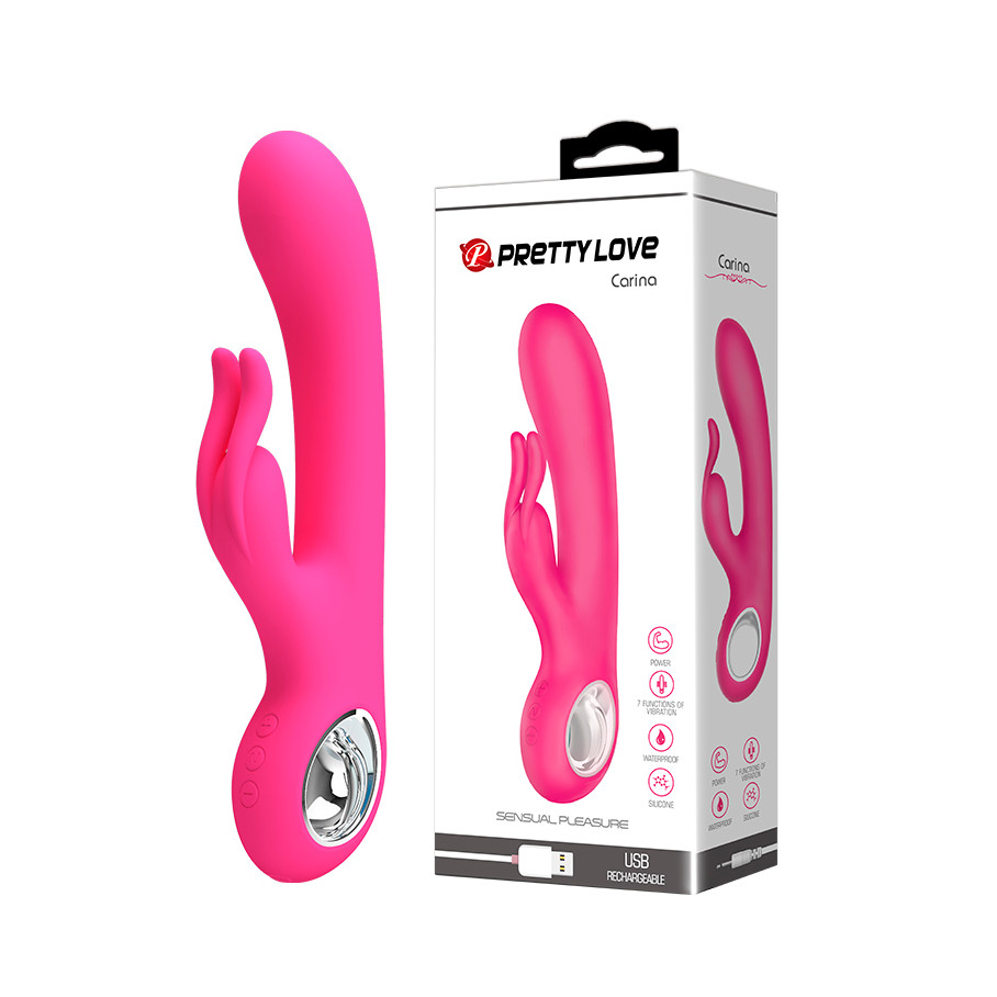 Vibrador Estimulador de Ponto G e Clitóris em Silicone com 7 Modos de Vibração e Carregamento via USB - Pretty Love Carina | 10,5 x 3,4 cm - 1