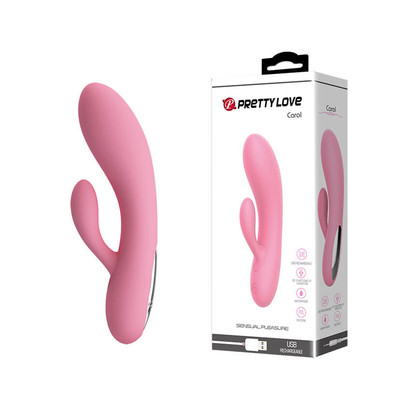 Vibrador Estimulador de Ponto G e Clítoris em Silicone com 30 Modos de Vibrações - Pretty Love Carol - 17 x 3,5 cm