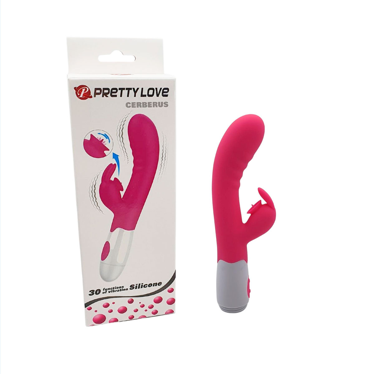 Vibrador de Ponto G com Língua Estimuladora de Clitóris e 30 Níveis de Vibração - Pretty Love Cerberus | 10,1 x 3,2 cm | Disponível em 2 Cores - 2