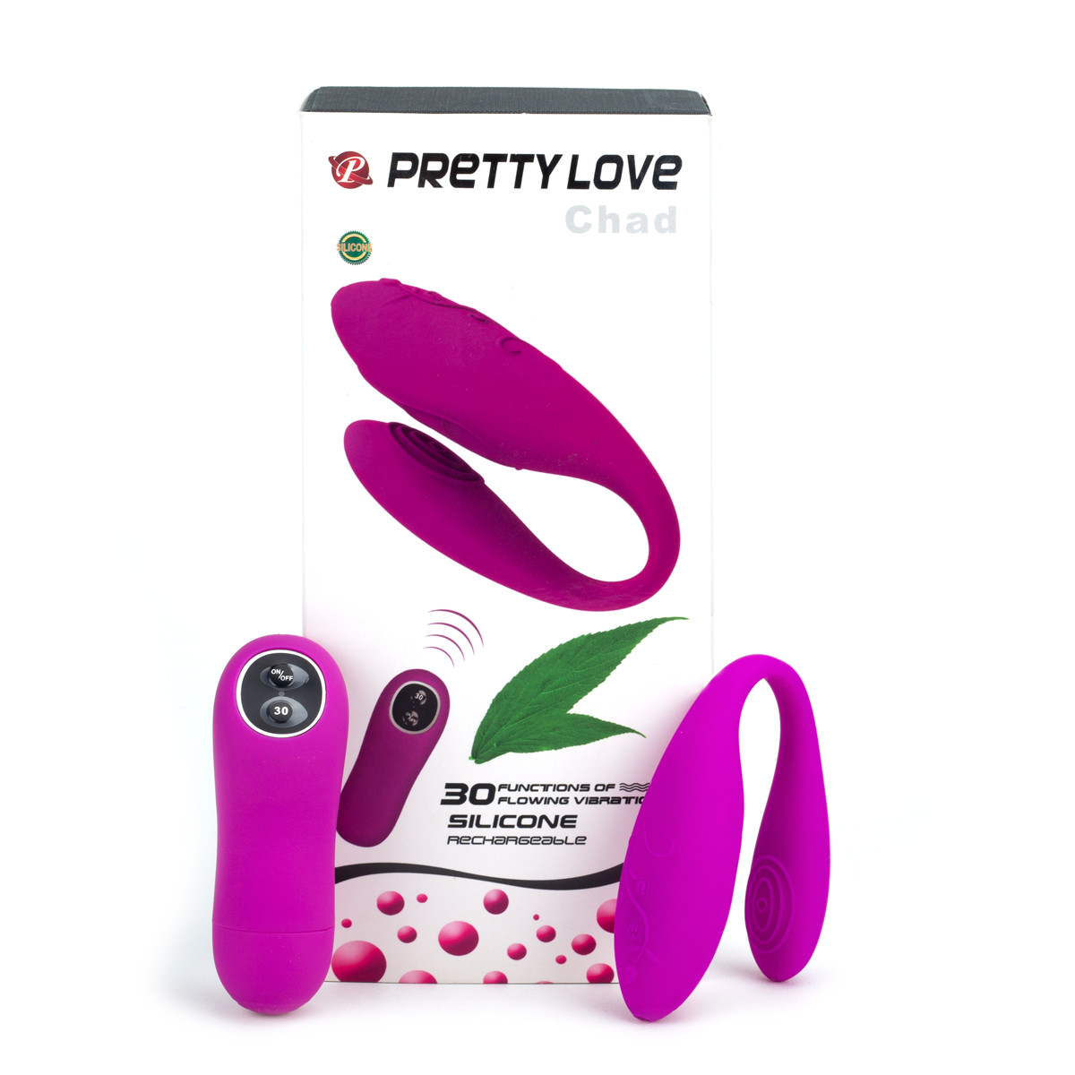 Vibrador para Casal com 30 Níveis de Vibração, Recarregável e Controle Remoto sem Fio - Pretty Love Chad | 8,5 x 2,1 cm | Disponível em 2 Cores - 5
