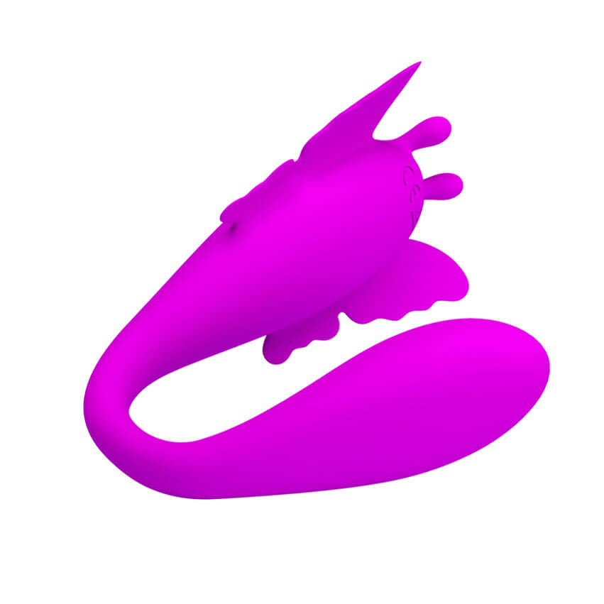 Vibrador de Casal Recarregável em Silicone com 12 Modos de Vibração e Controle Sem Fio - Pretty Love Chimera - 9,4 x 2,8 cm - 5