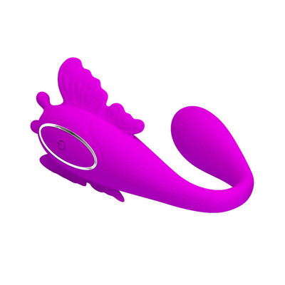Foto 2 do produto Vibrador de Casal Recarregável em Silicone com 12 Modos de Vibração e Controle Sem Fio - Pretty Love Chimera - 9,4 x 2,8 cm