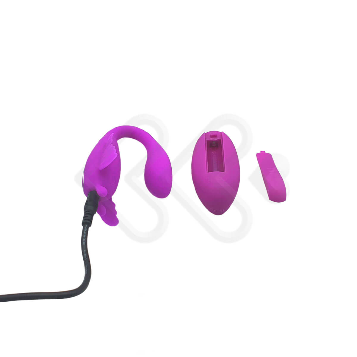 Vibrador de Casal Recarregável em Silicone com 12 Modos de Vibração e Controle Sem Fio - Pretty Love Chimera - 9,4 x 2,8 cm - 7