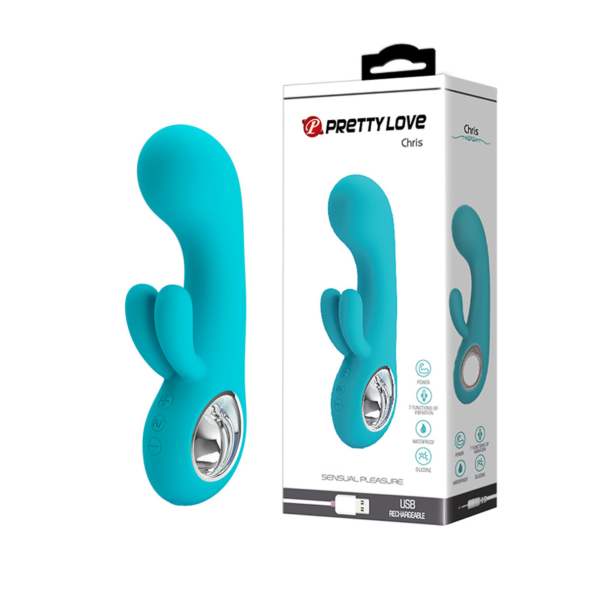 Vibrador Estimulador de Ponto G e Clítoris em Silicone com 7 Modos de Vibração e Recarregável - Pretty Love Chris | 9 x 3,8 cm | Disponível em 2 Cores - 6