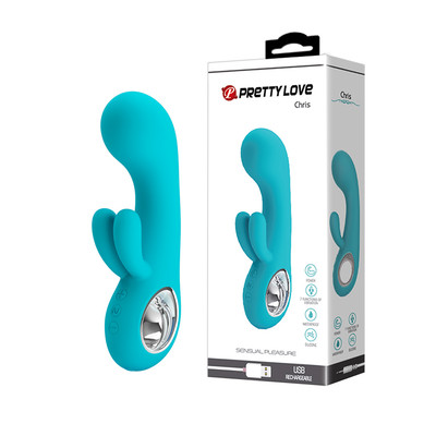 Foto 6 do produto Vibrador Estimulador de Ponto G e Clítoris em Silicone com 7 Modos de Vibração e Recarregável - Pretty Love Chris | 9 x 3,8 cm | Disponível em 2 Cores