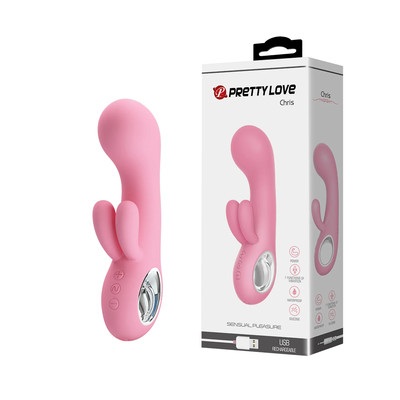 Vibrador Estimulador de Ponto G e Clítoris em Silicone com 7 Modos de Vibração e Recarregável - Pretty Love Chris | 9 x 3,8 cm | Disponível em 2 Cores