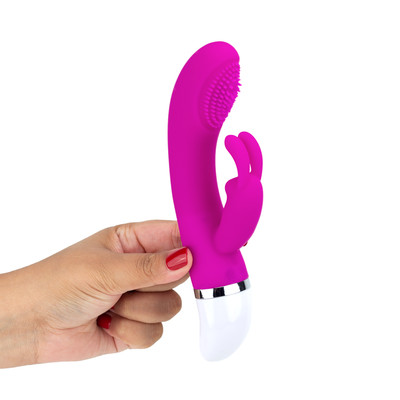 Vibrador Rabbit com 7 Modos de Vibração, Esfera Estimuladora e Cerdas - Pretty Love Christ | 10,5 x 3,5 cm | Disponível em 2 Cores
