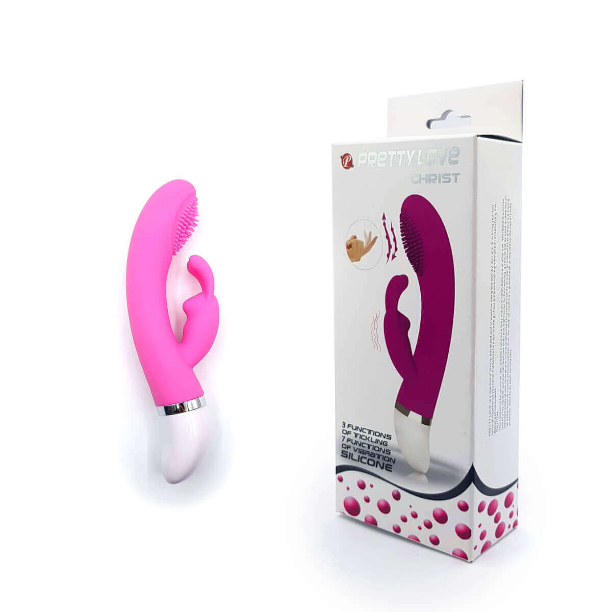 Vibrador Rabbit com 7 Modos de Vibração, Esfera Estimuladora e Cerdas - Pretty Love Christ | 10,5 x 3,5 cm | Disponível em 2 Cores - 2