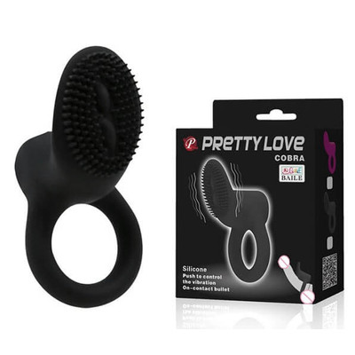 Anel Peniano em Silicone com Vibração Única - Pretty Love Cobra | 7 x 4 cm