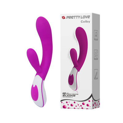 Vibrador Estimulador de Ponto G e Clítoris Recarregável em Silicone Soft Touch com 12 Modos de Vibração - Pretty Love Colby | 11,5 x 3,4 cm