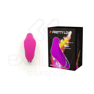 Vibrador Estimulador de Clítoris Recarregável em Silicone com Formato Anatômico, 12 Modos de Vibração e Controle de Intensidade - Pretty Love Cute - 11,2 x 3,8 cm