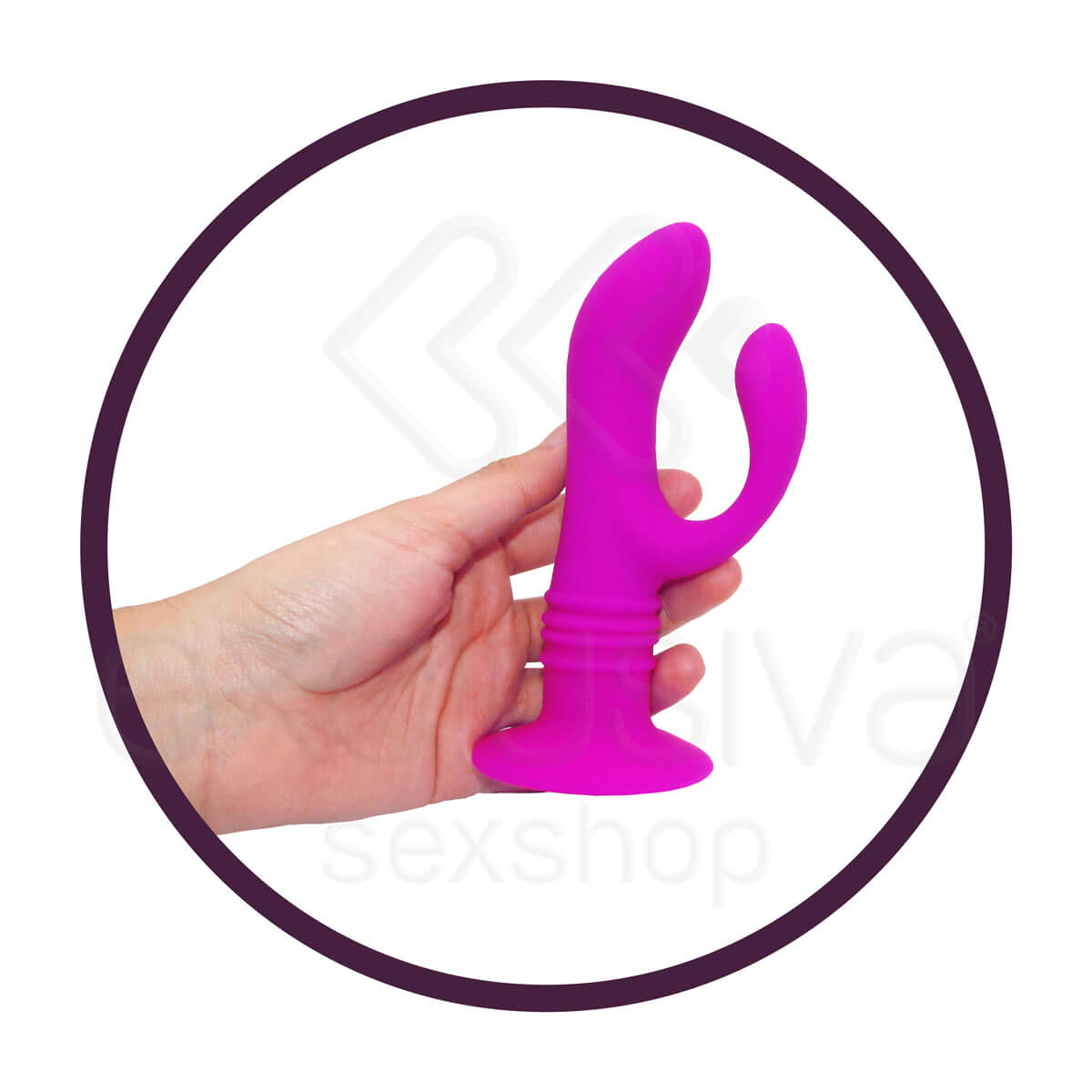 Pretty Love Deft - Plug Anal em Soft Touch com Estimulador Lateral, Ventosa e Vibro de 10 Velocidades - 13,5 x 3 cm - 6