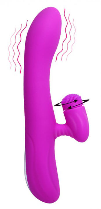 Pretty Love Derrick - Vibrador de Ponto G Recarregável com Estimulador Clitoriano Rotativo com 4 Funções de Rotação e 7 Funções de Vibração - 20,5 x 3,5 cm - 3